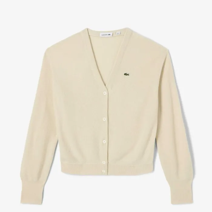 Sweaters and Sweatshirts Women Lacoste Women039s Cashmere Cardigan White 70v