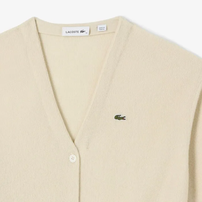 Sweaters and Sweatshirts Women Lacoste Women039s Cashmere Cardigan White 70v