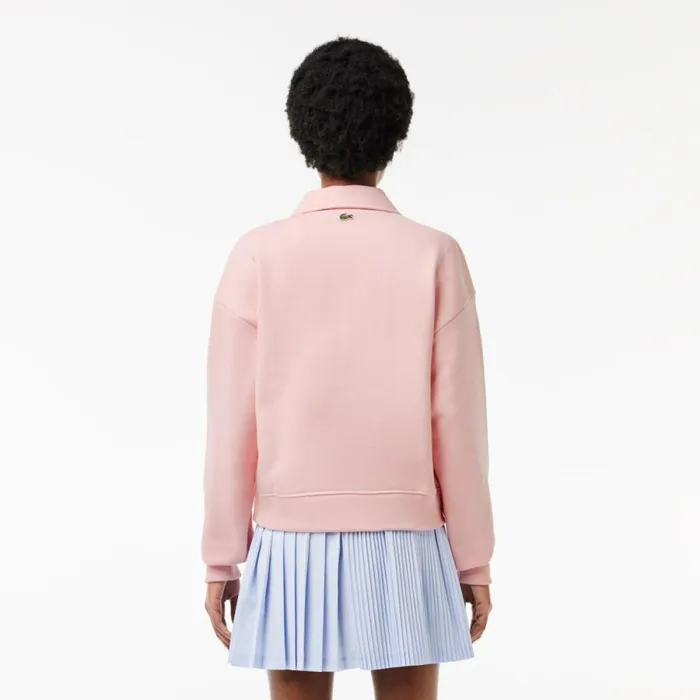 Sweaters and Sweatshirts Women Lacoste Women039s Embroidered Polo Sweatshirt Waterlily Pink Kf9