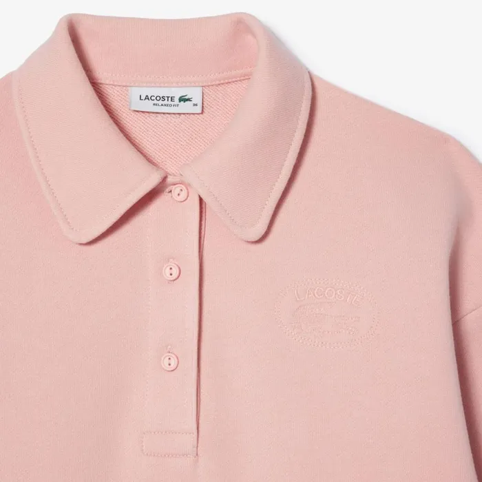 Sweaters and Sweatshirts Women Lacoste Women039s Embroidered Polo Sweatshirt Waterlily Pink Kf9