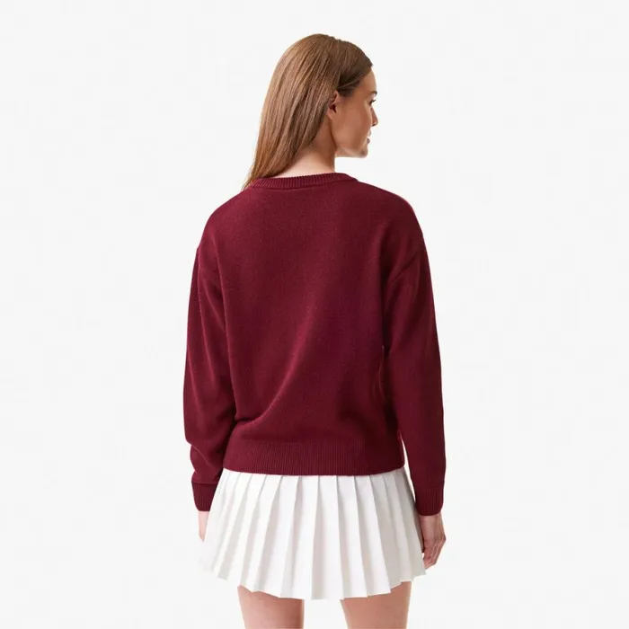 Sweaters and Sweatshirts Women Lacoste Women039s Lacoste X Bandier Contrast Crocodile Sweater Bordeaux Pink Iyh