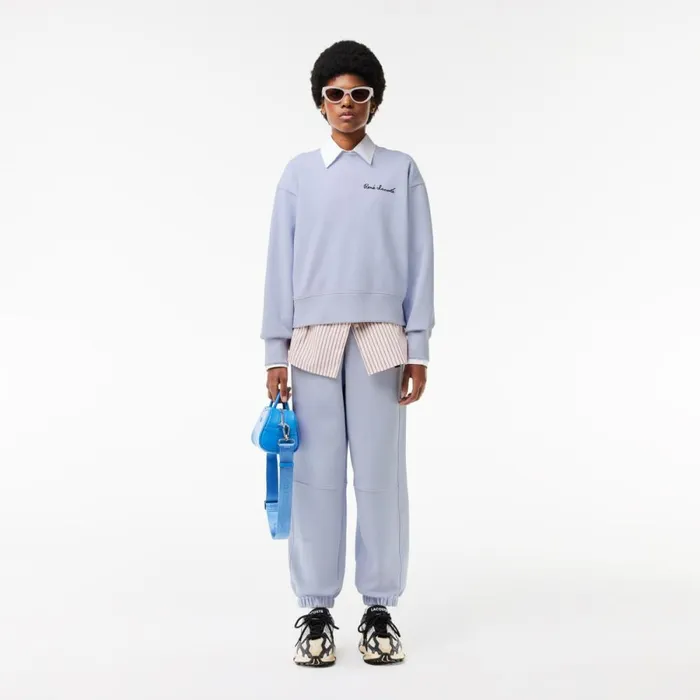 Sweaters and Sweatshirts Women Lacoste Women039s Oversized Double Face Sweatshirt Phoenix Blue J2g