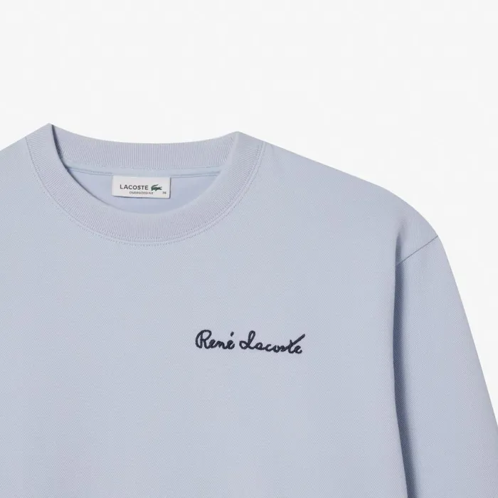 Sweaters and Sweatshirts Women Lacoste Women039s Oversized Double Face Sweatshirt Phoenix Blue J2g