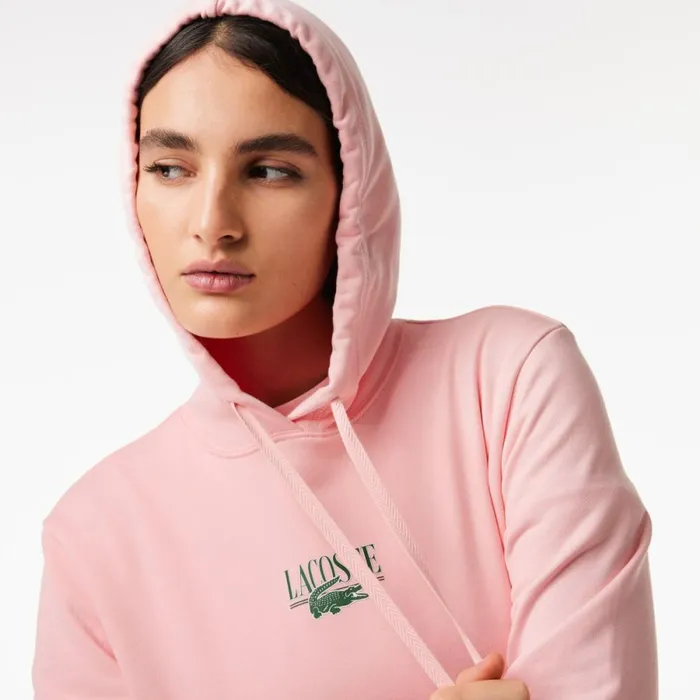 Sweaters and Sweatshirts Women Lacoste Women039s Printed Hoodie Waterlily Pink Kf9
