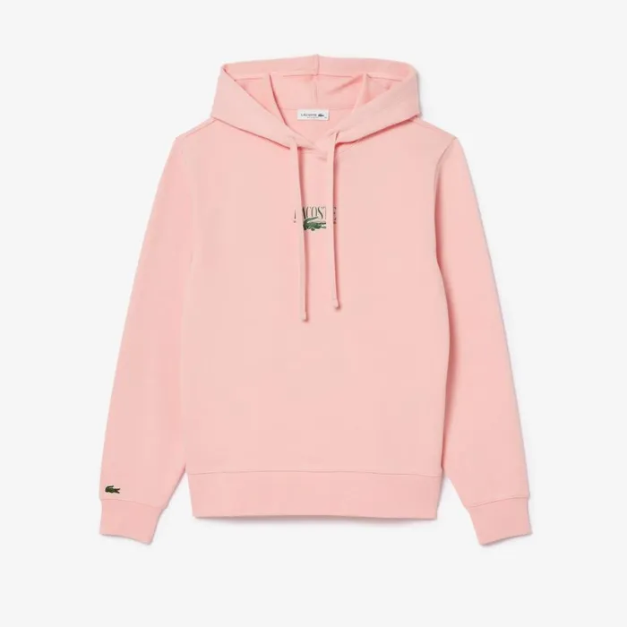 Sweaters and Sweatshirts Women Lacoste Women039s Printed Hoodie Waterlily Pink Kf9