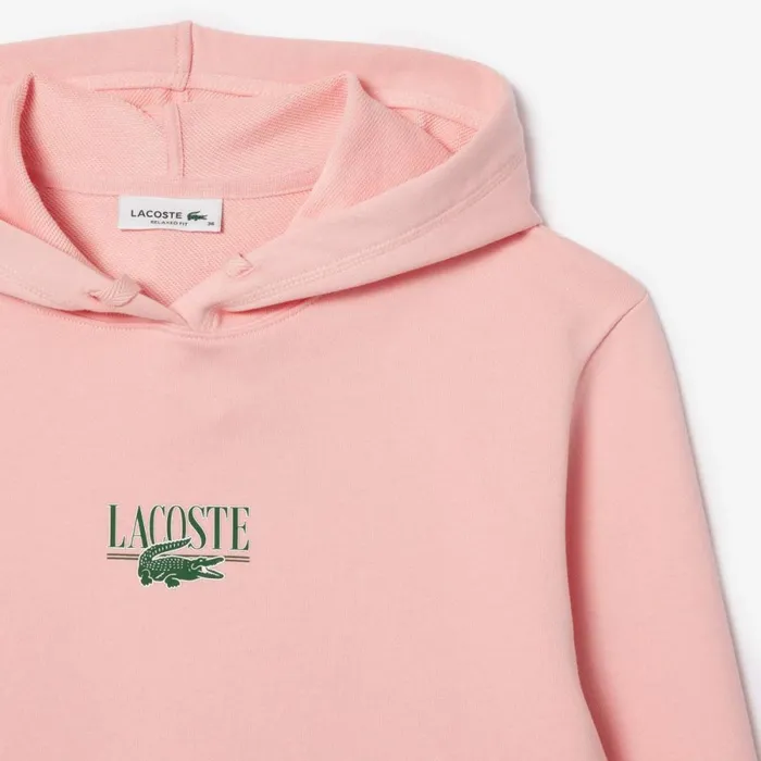 Sweaters and Sweatshirts Women Lacoste Women039s Printed Hoodie Waterlily Pink Kf9