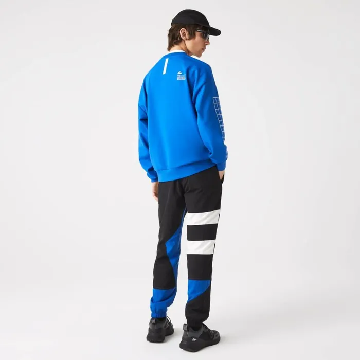 Sweatpants and Trousers Men Lacoste Men039s Patchwork WaterRepellent Joggers Black Blue White Se1