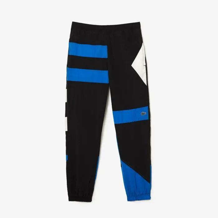 Sweatpants and Trousers Men Lacoste Men039s Patchwork WaterRepellent Joggers Black Blue White Se1