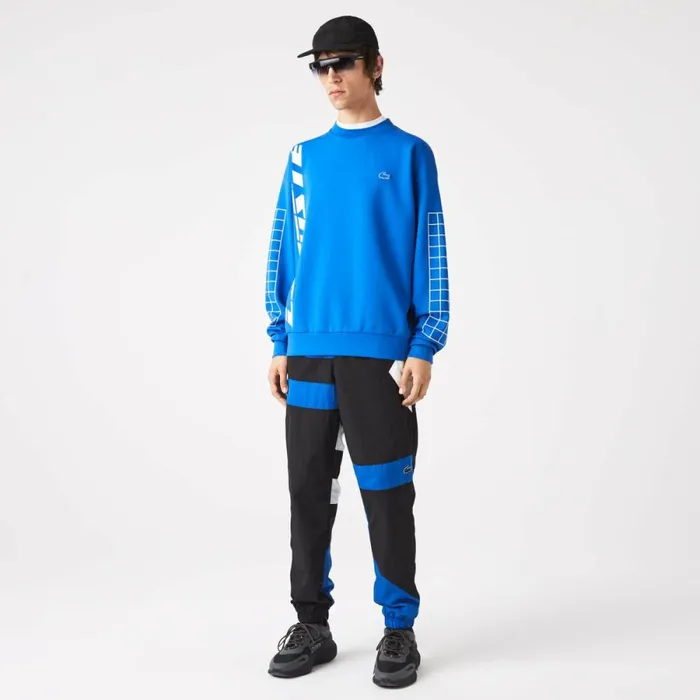 Sweatpants and Trousers Men Lacoste Men039s Patchwork WaterRepellent Joggers Black Blue White Se1