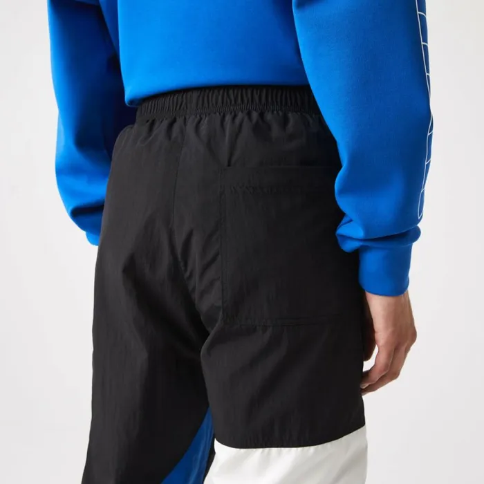 Sweatpants and Trousers Men Lacoste Men039s Patchwork WaterRepellent Joggers Black Blue White Se1
