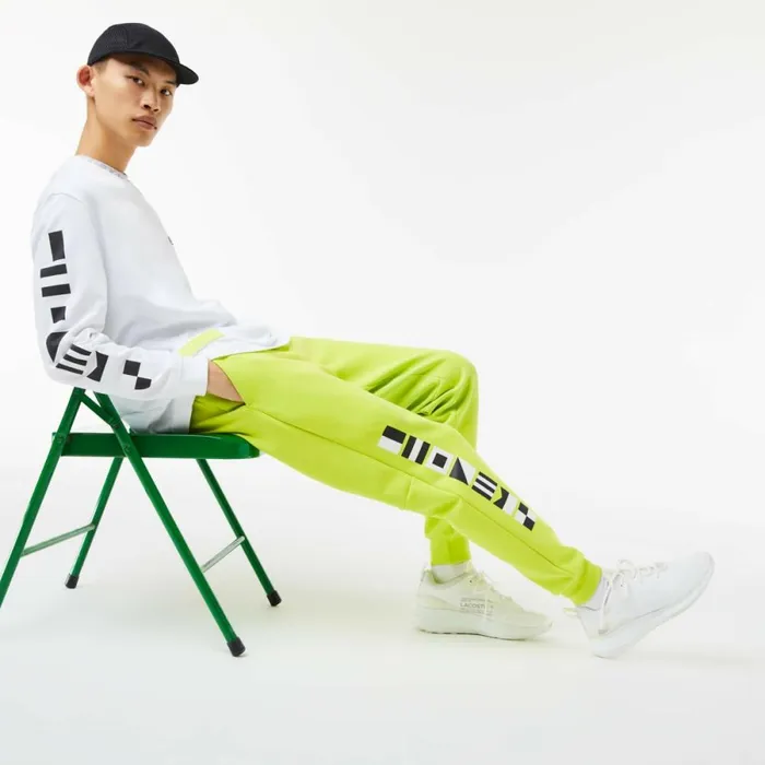 Sweatpants and Trousers Men Lacoste Men039s Reflective Print Joggers Yellow 90v