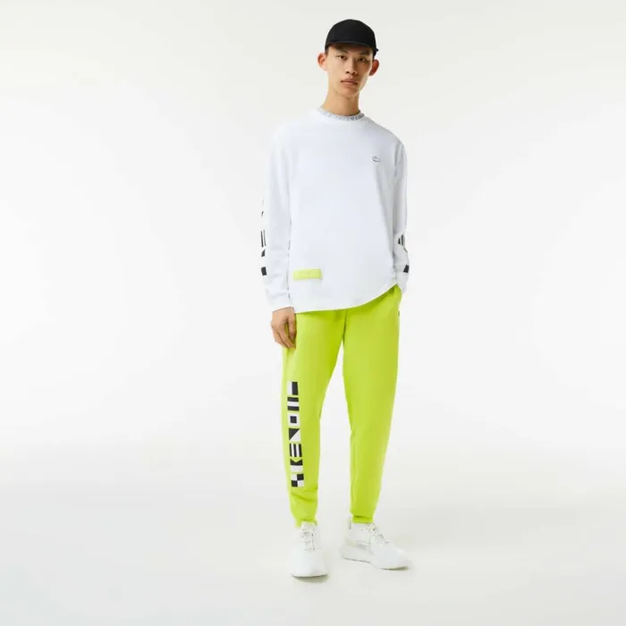 Sweatpants and Trousers Men Lacoste Men039s Reflective Print Joggers Yellow 90v