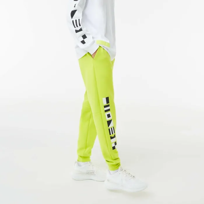 Sweatpants and Trousers Men Lacoste Men039s Reflective Print Joggers Yellow 90v