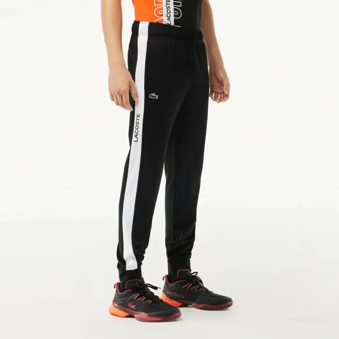 Sweatpants and Trousers Men Lacoste Men039s Ripstop Tennis Sweatpants Black White 258