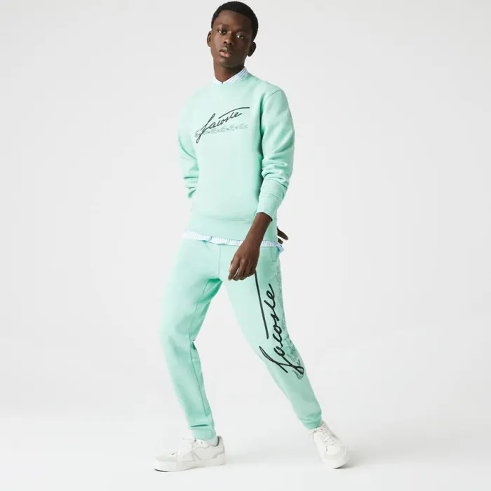 Sweatpants and Trousers Men Lacoste Men039s Signature and Croc Print Cotton Fleece Sweatpants Green Hcv Sweatpants and Trousers Men Lacoste Men039s Signature and Croc Print Cotton Fleece Sweatpants Green Hcv