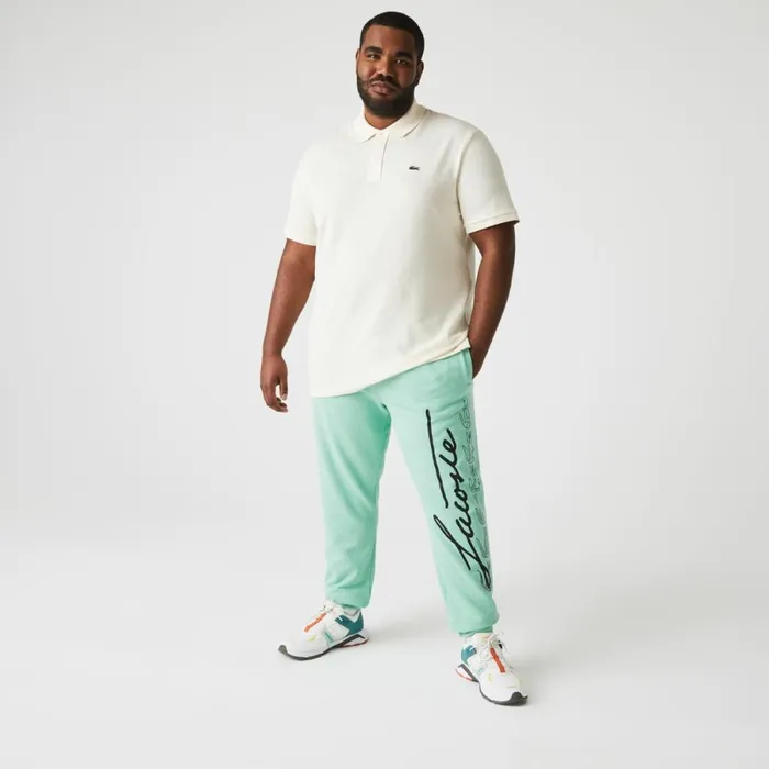 Sweatpants and Trousers Men Lacoste Men039s Signature and Croc Print Cotton Fleece Sweatpants Green Hcv
