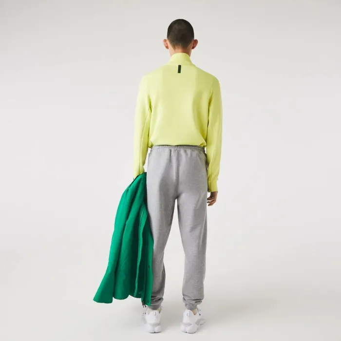 Sweatpants and Trousers Men Lacoste Men039s Signature and Croc Print Cotton Fleece Sweatpants Grey Chine 4jv