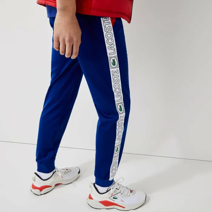 Sweatpants and Trousers Men Lacoste Men039s SPORT Branded Bands Sweatpants Blue Red White An3