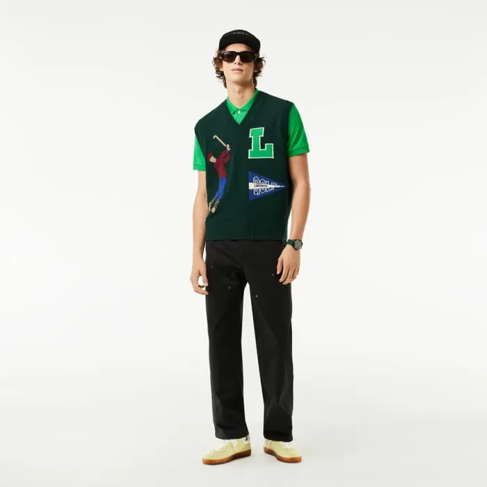 Sweatpants and Trousers Men Lacoste Men039s Straight Fit Cotton Twill Cargo Pants Black 031