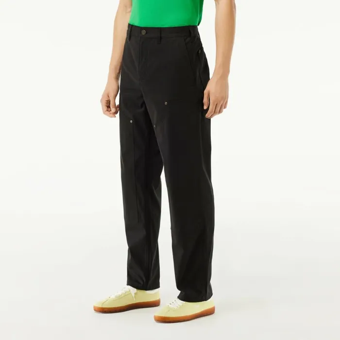 Sweatpants and Trousers Men Lacoste Men039s Straight Fit Cotton Twill Cargo Pants Black 031