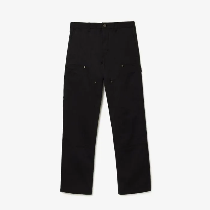 Sweatpants and Trousers Men Lacoste Men039s Straight Fit Cotton Twill Cargo Pants Black 031