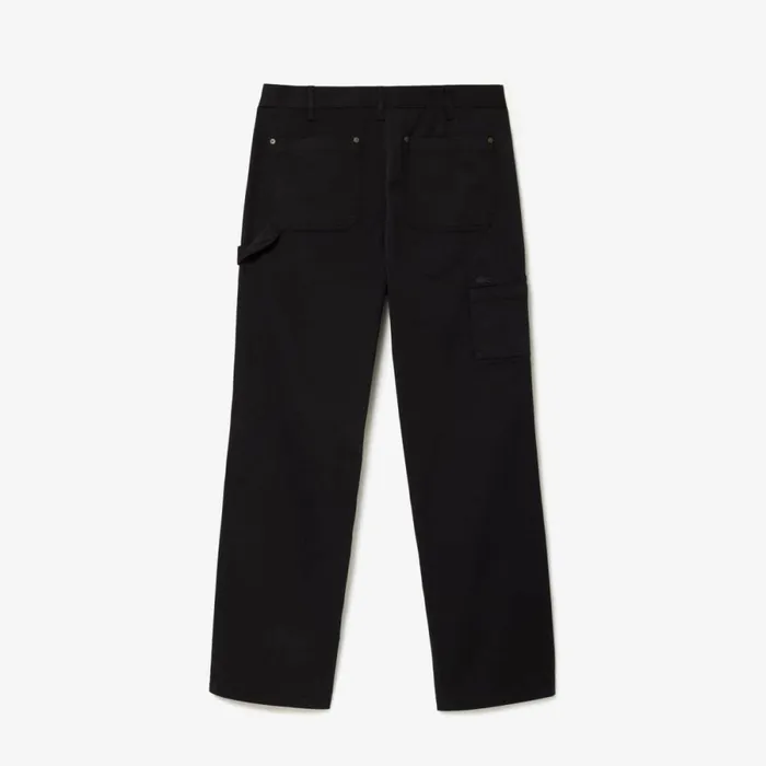 Sweatpants and Trousers Men Lacoste Men039s Straight Fit Cotton Twill Cargo Pants Black 031