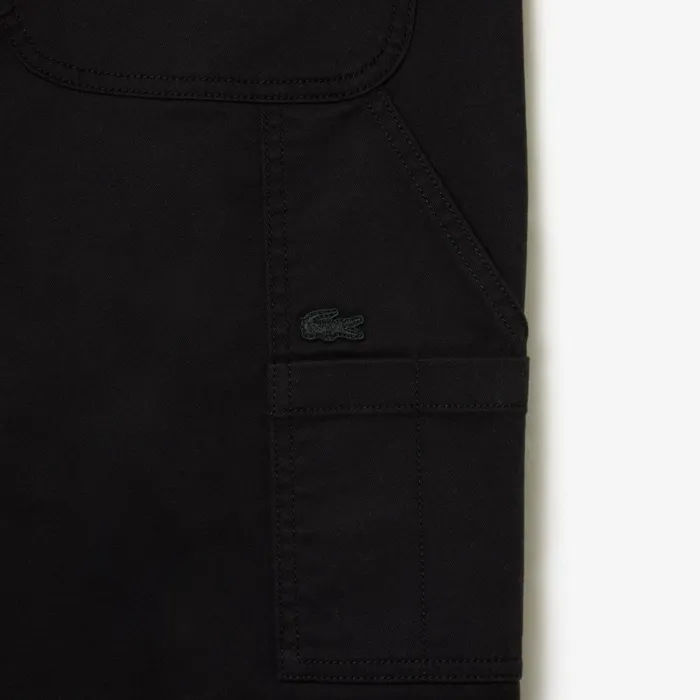 Sweatpants and Trousers Men Lacoste Men039s Straight Fit Cotton Twill Cargo Pants Black 031