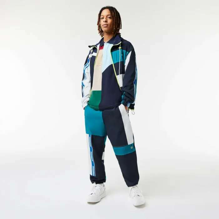 Sweatpants and Trousers MenWomen Lacoste Men039s WaterRepellent Patchwork Joggers Multicolor C50