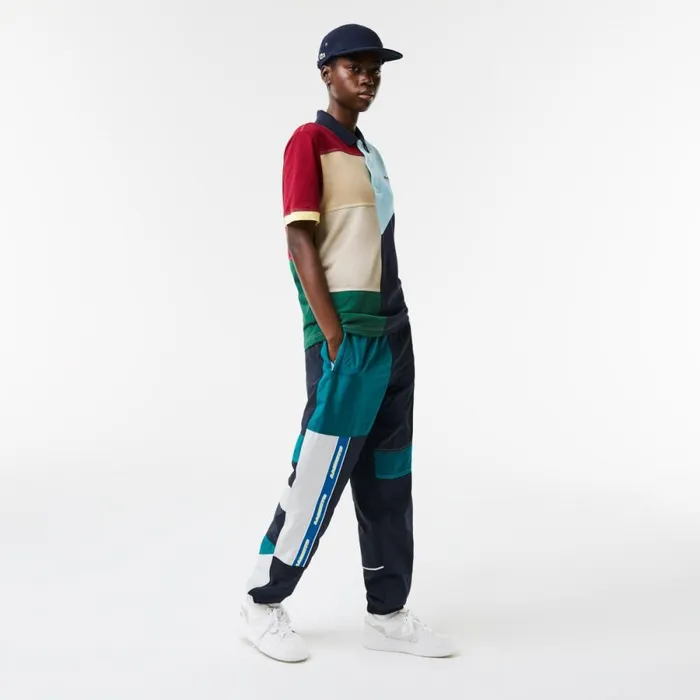 Sweatpants and Trousers MenWomen Lacoste Men039s WaterRepellent Patchwork Joggers Multicolor C50