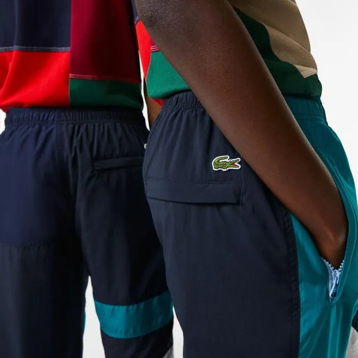 Sweatpants and Trousers MenWomen Lacoste Men039s WaterRepellent Patchwork Joggers Multicolor C50