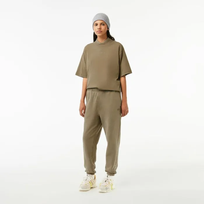 Sweatpants and Trousers MenWomen Lacoste Unisex Cotton Fleece Joggers Khaki Green S3i