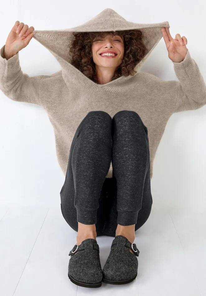 Sweatshirts and Hoodies Women Hush Soft Knitted Hoodie Hazel Brown