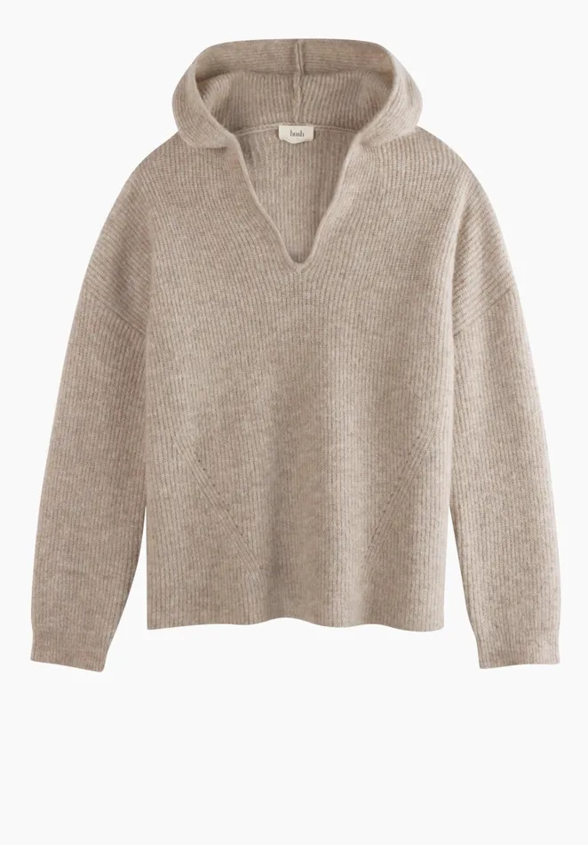 Sweatshirts and Hoodies Women Hush Soft Knitted Hoodie Hazel Brown