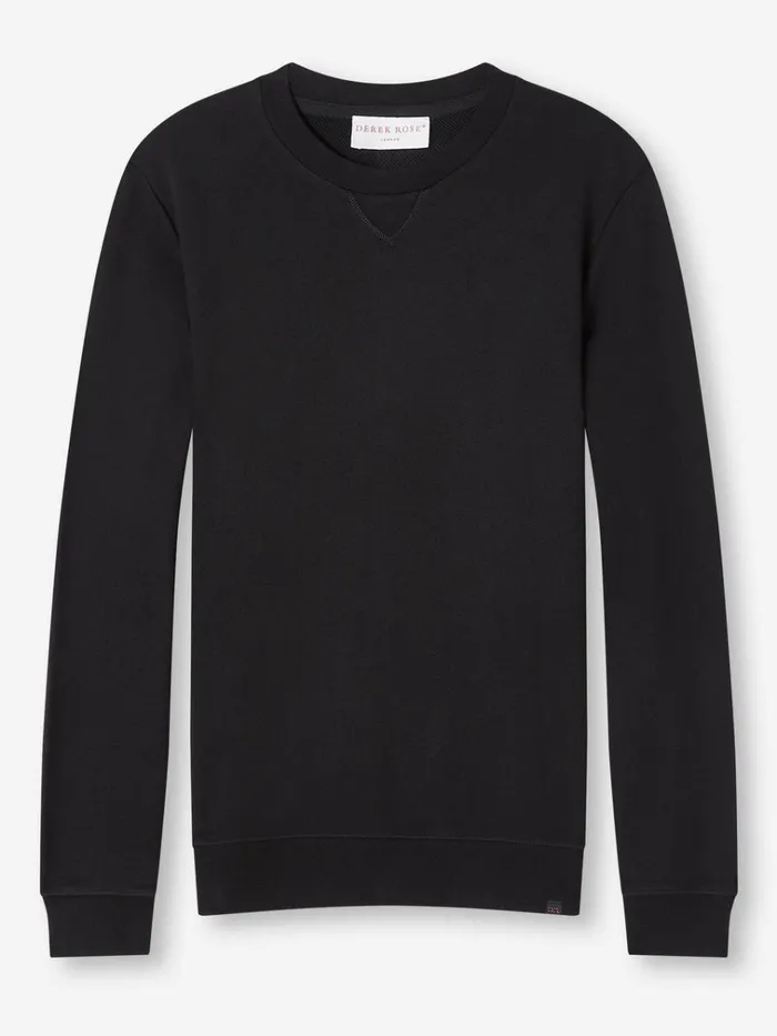 Sweatshirts Men Derek Rose Sweatshirt Quinn Cotton Modal Black