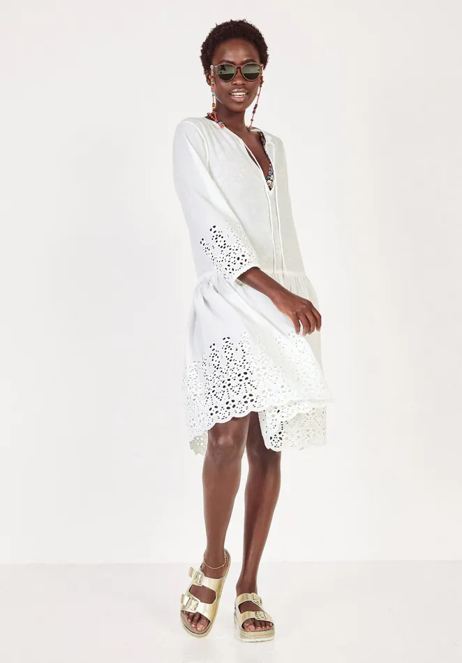 Swimwear Women Hush Cate Broderie Cover Up White
