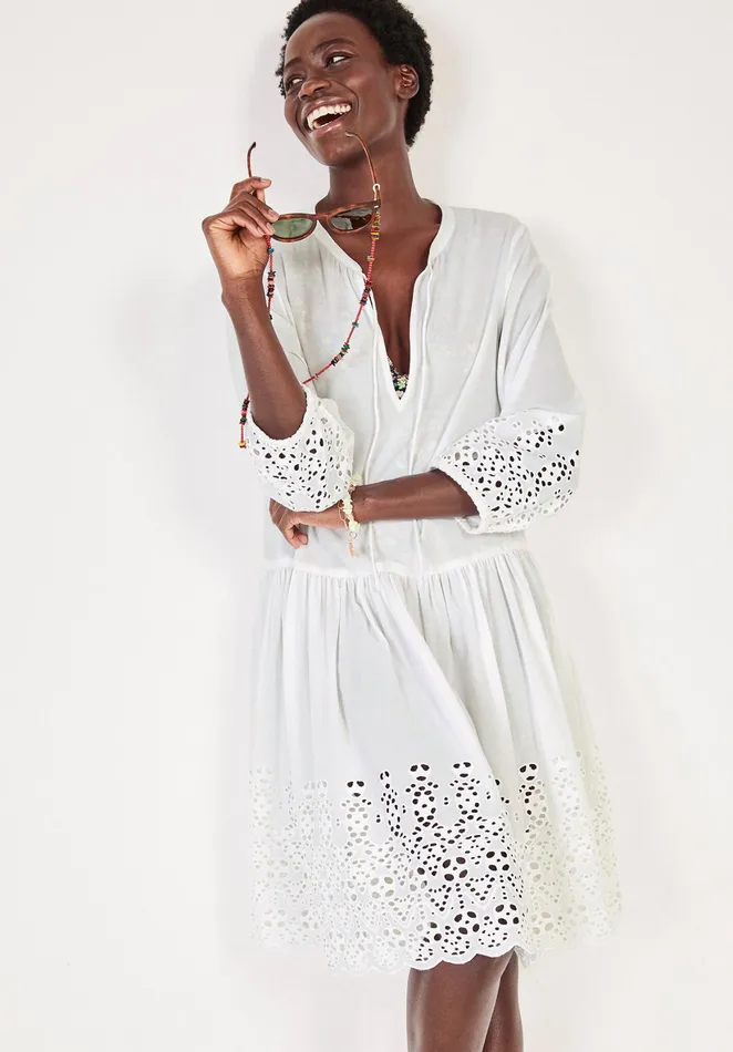 Swimwear Women Hush Cate Broderie Cover Up White