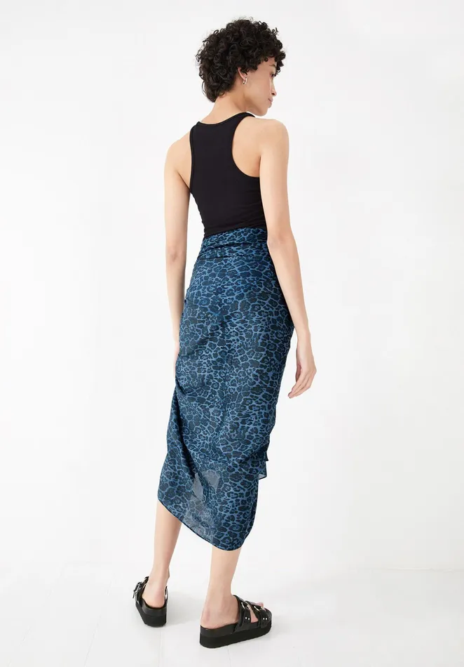 Swimwear Women Hush Romy Beach Sarong Blue Leopard