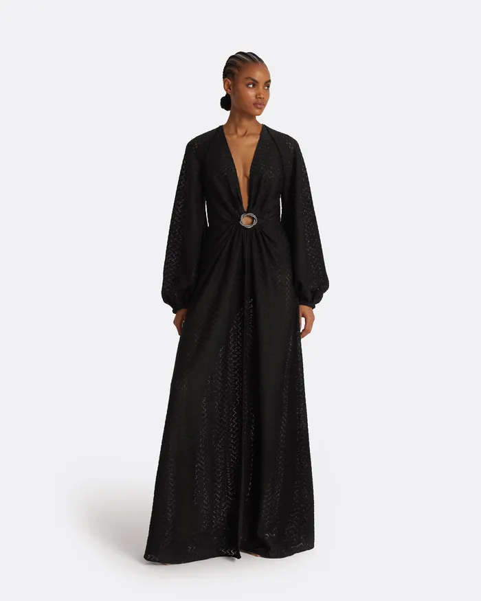 Swimwear Women Safiyaa Jacquis Black Long Dress Black