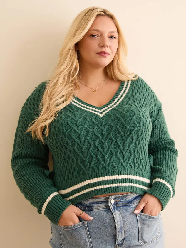 Sydney Varsity Sweater Greenivory Women Altar039d State Sweaters Cardigans