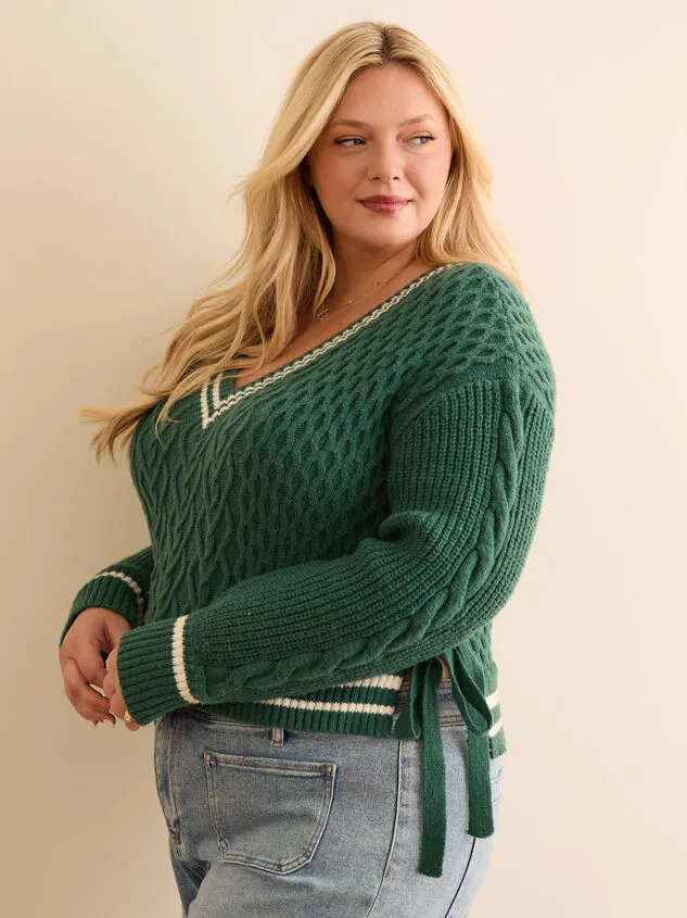 Sydney Varsity Sweater Greenivory Women Altar039d State Sweaters Cardigans