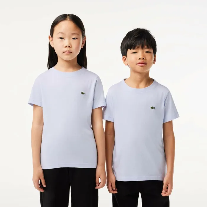 TShirts and Tops Kids Lacoste Kids039 Plain Cotton Jersey TShirt Phoenix Blue J2g