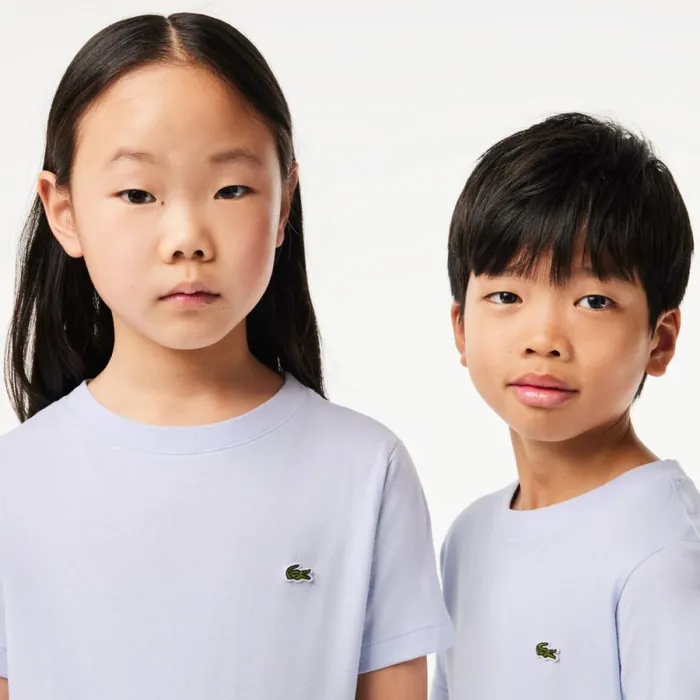 TShirts and Tops Kids Lacoste Kids039 Plain Cotton Jersey TShirt Phoenix Blue J2g