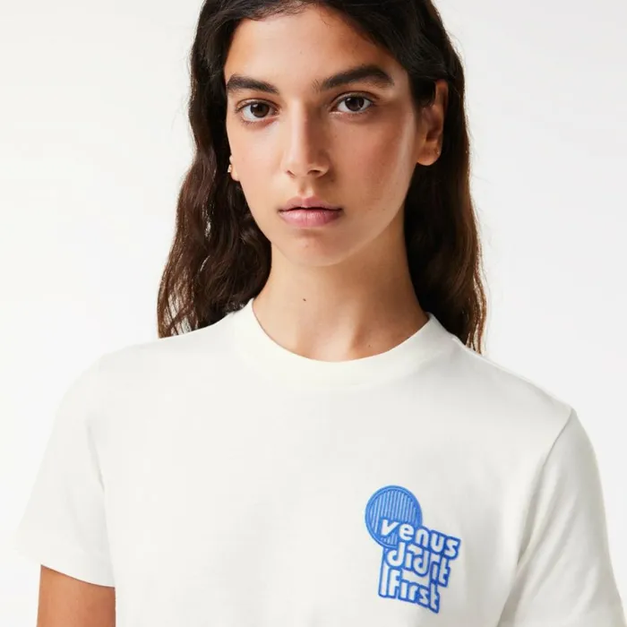TShirts and Tops Women Lacoste Lacoste X EleVen By Venus Cotton TShirt White 70v