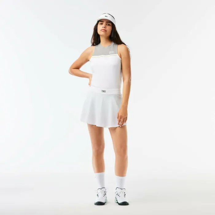 TShirts and Tops Women Lacoste Women039s Contrast Stretch Cotton Sport TShirt White Grey Ja0