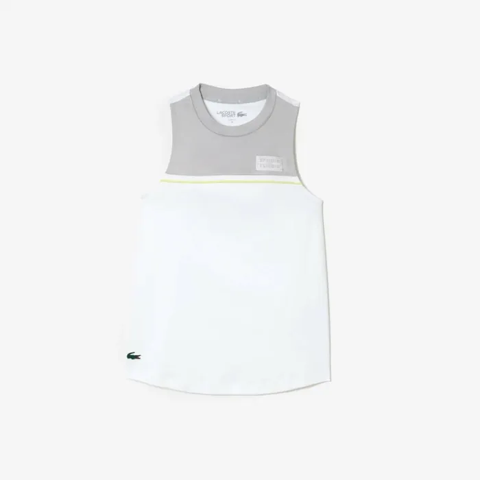 TShirts and Tops Women Lacoste Women039s Contrast Stretch Cotton Sport TShirt White Grey Ja0