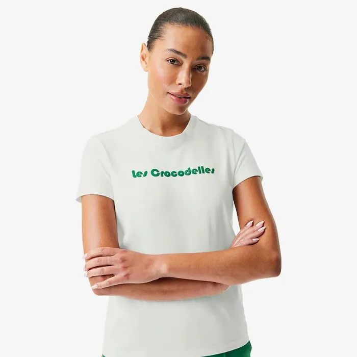 TShirts and Tops Women Lacoste Women039s Lacoste X Bandier Jersey TShirt White Green Iw0