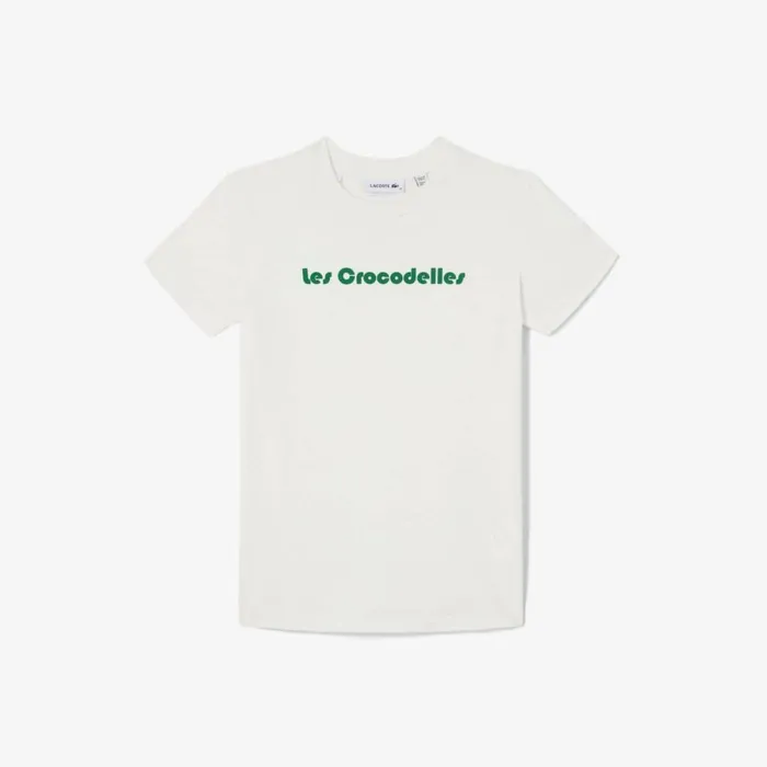 TShirts and Tops Women Lacoste Women039s Lacoste X Bandier Jersey TShirt White Green Iw0
