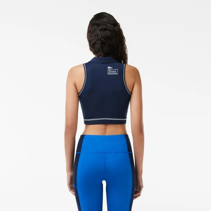 TShirts and Tops Women Lacoste Women039s Polo Inspired Sports Bra Navy Blue 166