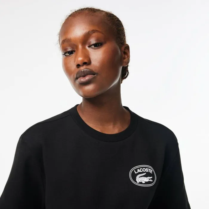 TShirts and Tops Women Lacoste Women039s Regular Fit Signature Print TShirt Black 031