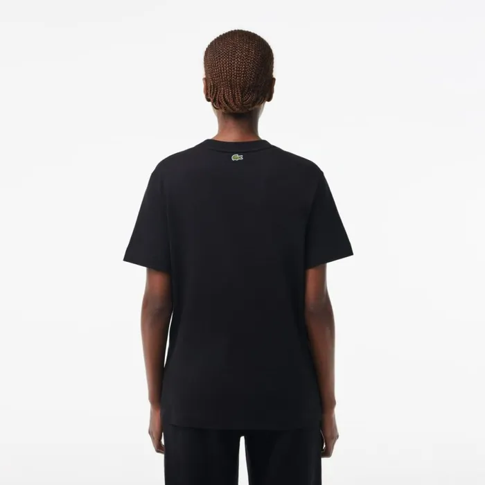 TShirts and Tops Women Lacoste Women039s Regular Fit Signature Print TShirt Black 031